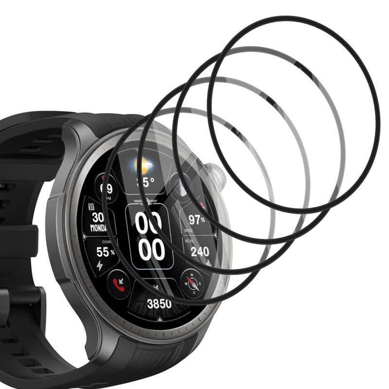 PawHoly 4 Stück für Schutzfolie Amazfit Balance 46 mm Panzerglas，Splitterfest Schutzglas für Panzerfolie Amazfit Balance 46 mm Displayschutz, Ultra-klar Blasenfreie Folie