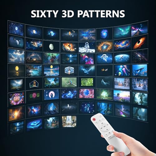 Jioote Planetarium 3D Galaxy Projector, Built-in 60 Scene Modes, with Bluetooth Speaker & Remote Control, Star Projector Light for Living Room Bedroom, forr Gifts for Kids, Adult（White） by Jioote - Used condition - Image 2