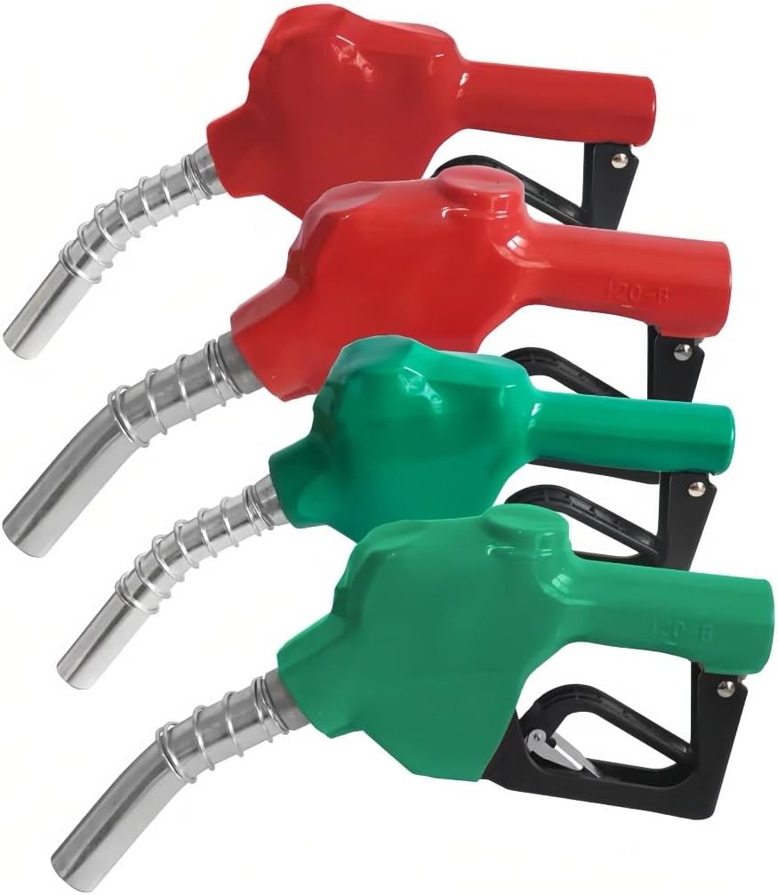 Self-Closing Fuel Nozzle - 1/2" 3/4" 1" NPT, 40-120L/min Flow, Ergonomic Grip, Multi-Color for Diesel/Gasoline (GRAY, 3/4 inch non-pressure self-closing)