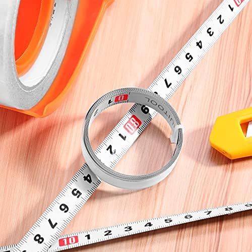 iplusmile Measure Tape, 2m Self Adhesive White Measuring Tape Metric Scale Miter Track Tape Saw Steel Ruler for Measuring Woodworking (Left to Right)