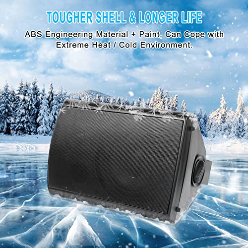 Herdio 6.5 inch 800W Outdoor Bluetooth Speakers Waterproof Wall Mounted Sound System with Multifunctional Amplifier, Powerful Bass & Stereo Sound, Easy to Install, for Patio Deck Porch (2 Pairs Black) by Herdio - Image 9