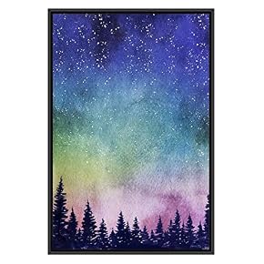 SIGNWIN Framed Canvas Wall Art Pine Tree Canvas...