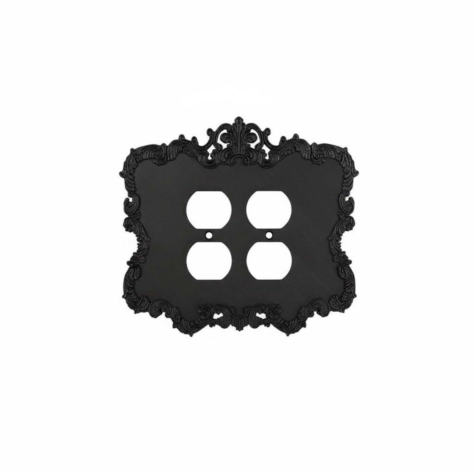Matte Black Finish Baroque Switch Plate Frame Carved Details Baroque Scrollwork Switch Plate Luxury Look Ornate Outlet Cover 3D Relief Design, 2061-bb|Business & Industrial | Electrical &-image-48