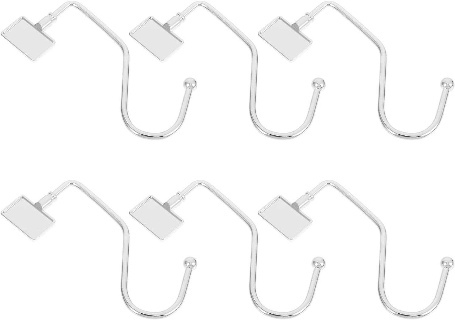 MAGICLULU 6pcs Sturdy Iron Handbag Hangers Tabletop Hooks Wear-Resistant Without Burrs Silver Bag Holders for Hanging Christmas Stockings and Garlands