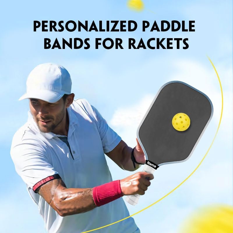Miniatura 4 de HDSD 2 bandas de nombre de paleta de pickleball personalizadas, accesorios de etiqueta de nombre de paleta de pickleball personalizados de silicona