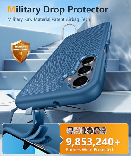 Image of FNTCASE for Galaxy A17 /A16 5G Phone Case - Samsung A17 Military Grade Drop Protection, 14ft Drop Tested, Screen Protector Included, Anti-Slip Matte Textured, TPU+PC Dual Layer Shockproof Cover (Blue)
