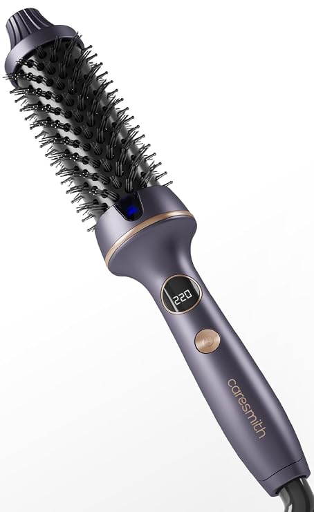 Caresmith Bloom Heated Round Brush | 2 in 1 Thermal Brush with Straightening and Blowout Styling | Professional Hair Styling Tool | Hot Air Brush Replacement | Hair Styler Complete Set