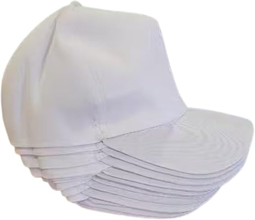 White Plain Baseball Cap, Bulk Pack, Unisex Trucker Hat