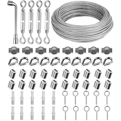 Kit de cuerda de alambre de 3mm para proyectos de bricolaje y tensión de cercas
