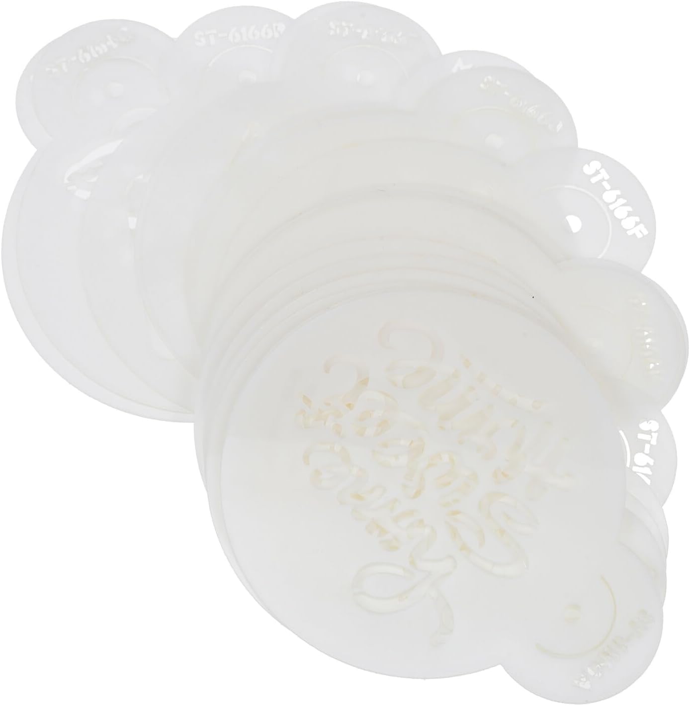 ULTECHNOVO 20pcs Birthday Blessing Plastic Coffee Stencils Baking Cake Decorating Tools White DIY Cappuccino Template Set for Coffee Art and Cake Powder Sprinkling