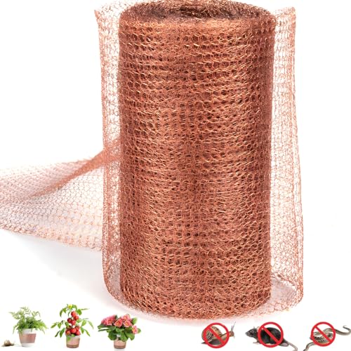 Malla de Cobre,Mein HERZ Valla de Caracoles Banda de Cobre contra Caracoles Malla de Cobre Tejida en Rollo Red Anti Roedores, Babosas y Caracoles, Protección de Plantas de Jardín 12,7cm*6m