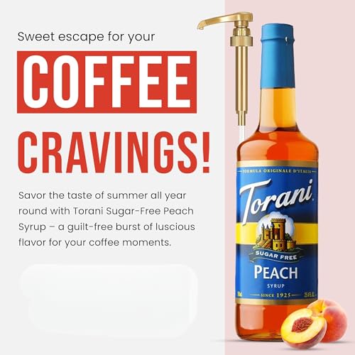 Jimoco® Syrup Pump Dispenser + Torani® Sugar Free Peach Syrup, 25.4 oz - Coffee Syrup Pump & Flavoring Bundle - image 9