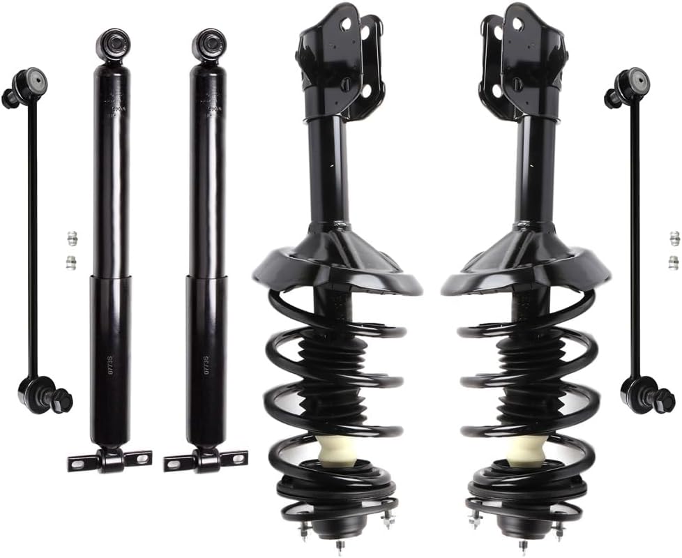 Struts Shock suspension kit for 2005 2006 2007 for Honda Odyssey Front Complete Strut Spring Assembly Rear shock basorber Stabilizer Bar Link Kit 6 Pcs, 172536 172537 349105 37316 K750304