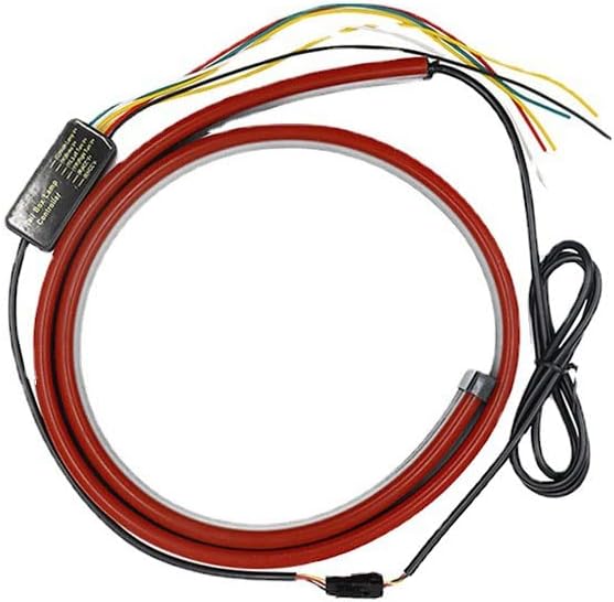 LED Third Brake Light Strip,35inch Universal Red 3rd Car Brake Light Strip - 3-Functions Flexible High Mount Stop Brake Light, IP67 Waterproof & 144pcs Lamp Beads,Brake, Running, Flowing