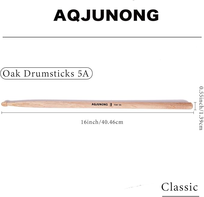 Baquetas Classic Oak Wood 5A, Paquete de 12 pares miniatura 2