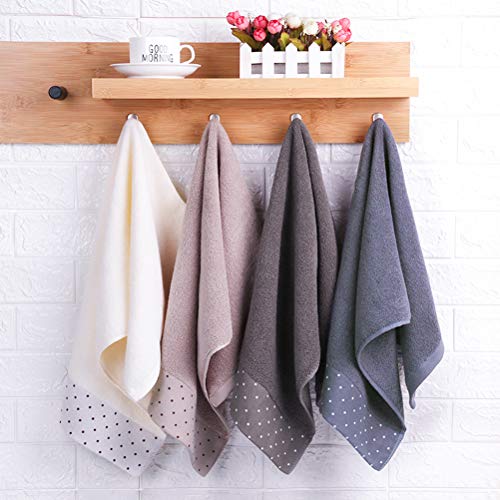 Tinymumu Hand Towel Set, 2-Pack, Polka Dot Pattern Cotton Soft Absorbent Towels For Bathroom, 13.4 X 29.5 Inch (Brown) #TOP4