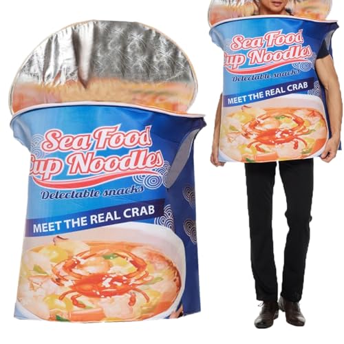 Halloween-Kostüme für Erwachsene, Meeresfrüchte, Instant-Nudeln, Jumpsuit, lustiges Outfit für Damen und Herren, Bühnenaufführung, Cosplay, Event, Partys, Versammlungen, Zuhause, Herren