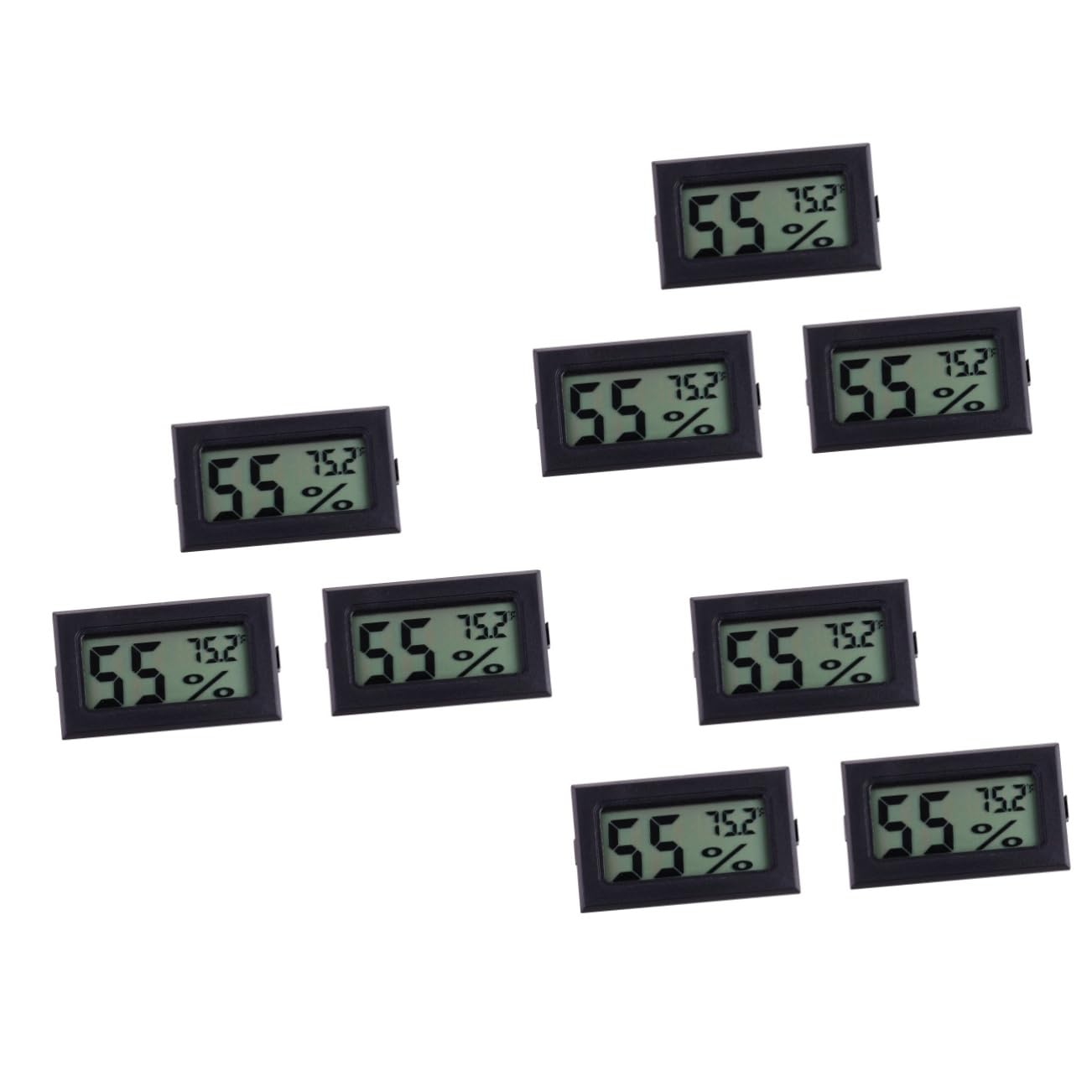 9 Piezas Higroscopio Digital Monitor De Humedad Higroscopio Higrómetro Meteorológico Mini Higroscopio Medidor De Humedad Interior Higrómetro Interior Clima Inalámbrico Black