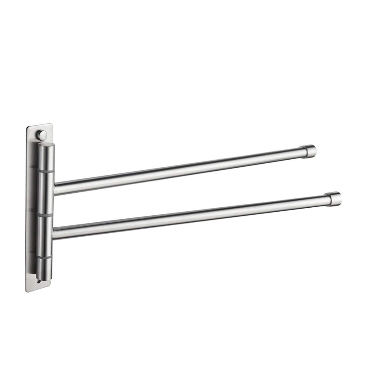 Porte-serviettes rotatif ICOBES double mobile sans perçage pour salle de bain