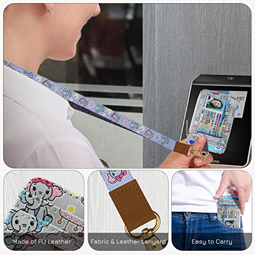 Cute Elephant Lanyard Wallet, Soft Fabric Lanyards For Id Badges And Keys Women, Id Badge Holder With Lanyard, Badge Holder With Id Wallet Zipper Pocket, Fabric Wristlet Keychain #TOP2