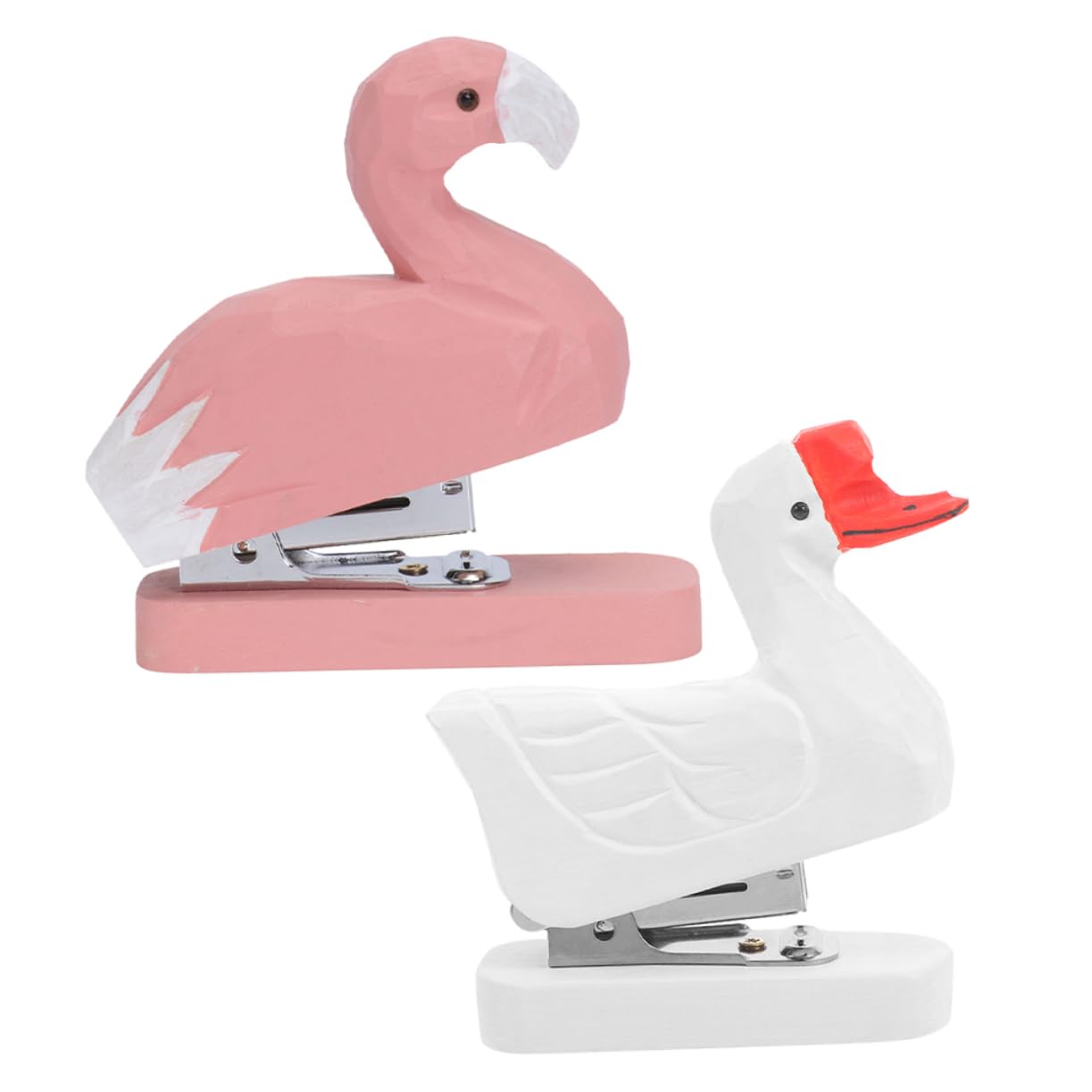 Cucitrice da Scrivania Animale in Legno 2 Pezzi per Casa | Decorativa e Originale, Forma Simpatica, Stile Semplice, per Ufficio e Tavolo