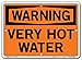 Vestil SI-W-19-A-PS-040 Sign-Warning-19 10.5X7.5 Polystyrene.040, Very HOT Water