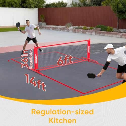 6x6FT Pickleball Rebounder Practice Net with Mini Court Design - Portable Solo Training System for Forehands, Dinks & Volleys, Indoor Outdoor Backyard Driveway Use with Carry Bag by SwingIt - Image 3