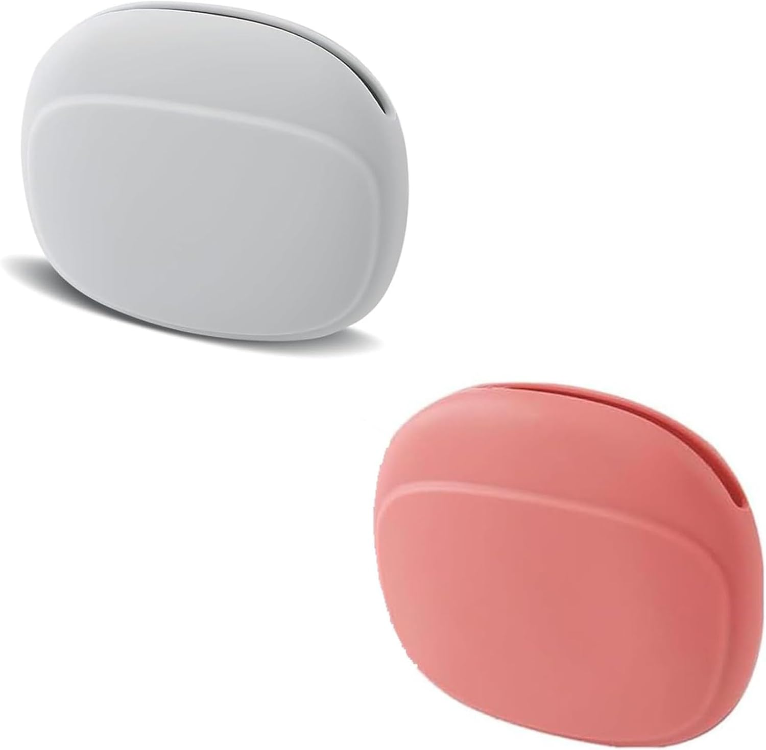 2PCS Silicone Wired Headphone Organizer, Earphone Case Earbud Holder, Mini Pouch for Key & Cable Storage Keeper, Portable Travel Essentials for Small Electronic Accessories (Grey Red)
