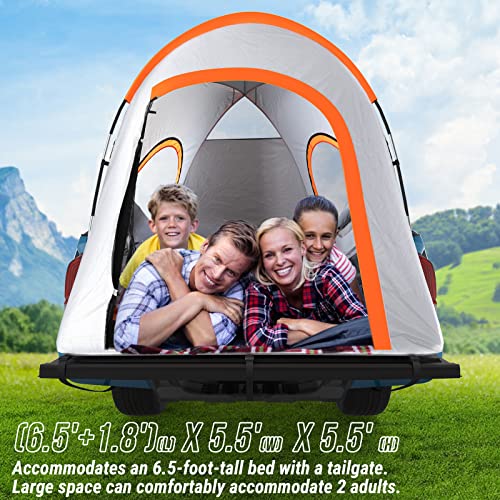 Xportion Truck Tent 6.5 Ft Bed, Waterproof Pickup Truck Tent, Truck Bed Tent, Portabletruck Tent, Outdoor Camping Tent For 2 Person, Truck Tent For Bed With Beach Mat, Shoe Bag & Storage Bag #TOP7
