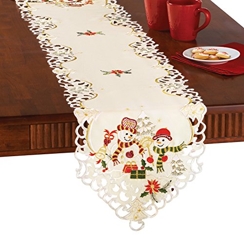 Collections Etc Snowman Couple Christmas Table Linens