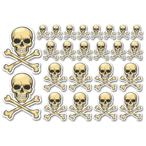 A5 Crossbones Vinyl Stickers for Decoration Cover