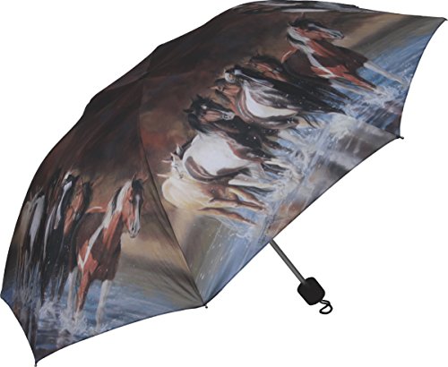 Rivers Edge Products Compact Folding Horse Umbrella, Brown, 42-Inch