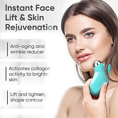 Microcurrent Face Device Roller, Lift The Face And Tighten The Skin, Usb Mini Microcurrent Face Lift Skin Tightening Rejuvenation Spa For Facial Wrinkle Remover Toning Device (Blue) #TOP2