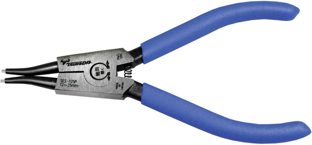 Tsunoda SEB-175P Snap Ring Pliers (Bent) 7-Inch, External Ring 3/4 to 1-9/16"