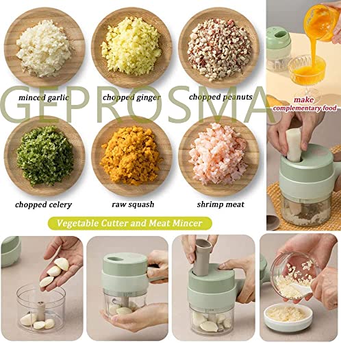 Foto von GEPROSMA Zerkleinerer Küche Elektrisch Gemüsehobel Akku wiederaufladbar,Mini Küchenmaschine Küchengeräte Universalzerkleinerer Knoblauchhacker Zwiebel Zerkleinerer Knoblauchpresse