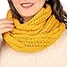 Infinity Scarf for Women Winter Warm Knit Circle Loop Chunky Scarves for Ladies, Musturd Yellow