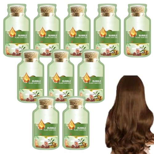 Cream Natural Plant Hair Dye,New Botanical Bubble Hair Dye,Lazy Bubble Dye for Women Men,Chestnut Brown