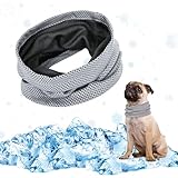 Bandana Rafraîchissant pour Chien, Collier Rafraîchissant Chien, Collier Refroidissement Chien, Bandana Chien pour Rafraîchir Les Animaux en été(Gris/M)