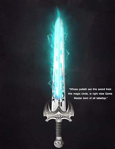 Miniatura 6 de Initiative Tracker - Espada acrílica cortada con láser en la base de piedra con 12 banderas borrables y tomadas perfectas para D&D, Dungeons &