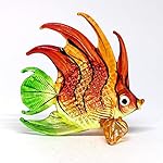 ZOOCRAFT Aquarium Thai Craft Collectible Mini Hand Blown Glass Fish Figurine Decor Red - Image 2