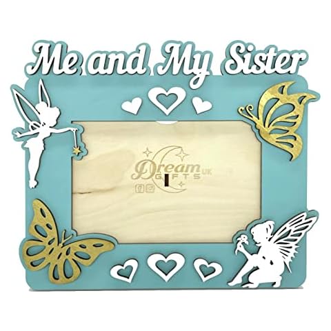 Me and My Sister Turquoise Wooden Photo Frame Cover