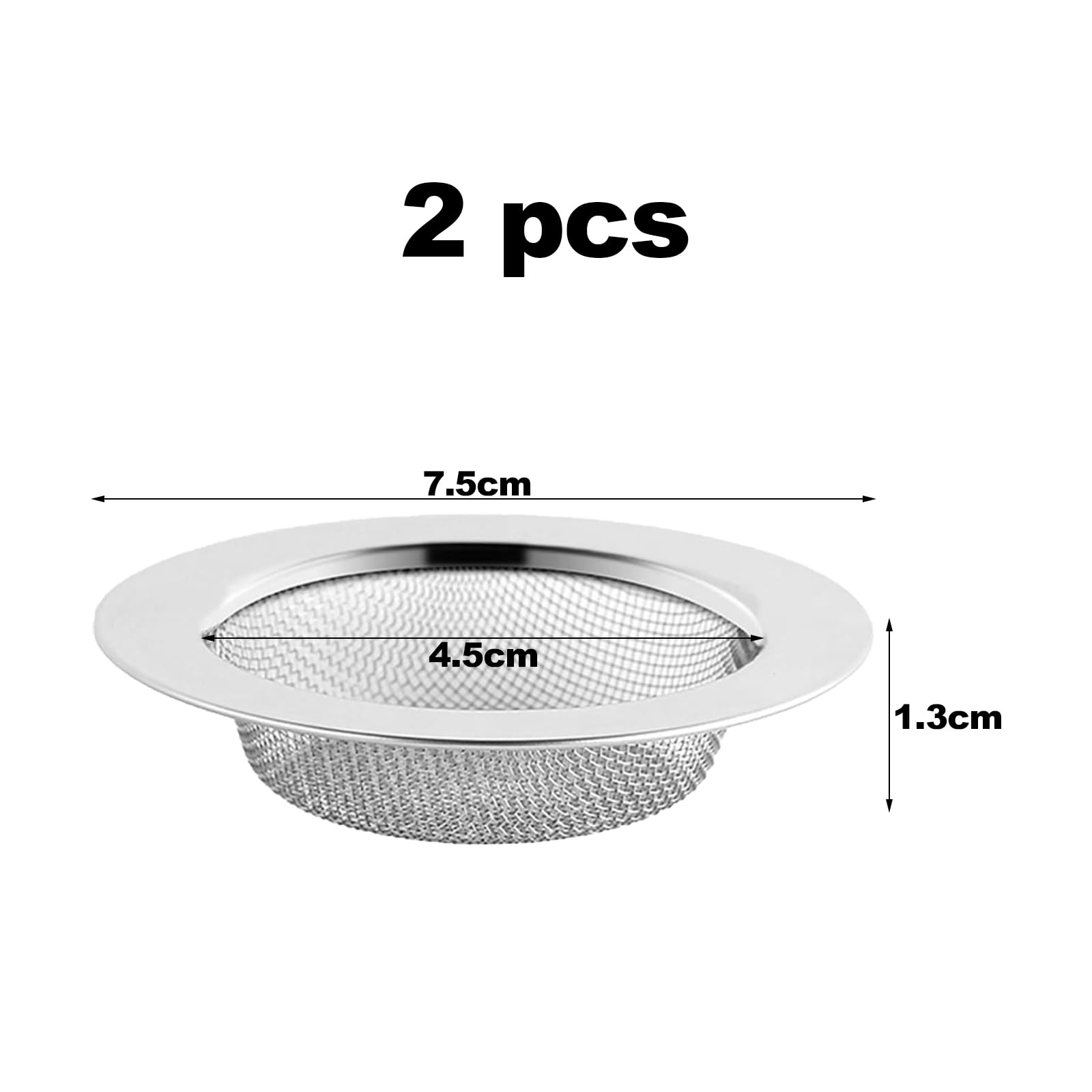 2 Piezas Filtro Desague Ducha Inoxidable Colador Fregadero de Cocina Sink Strainer,Evite Que los Pelos de Cucaracha Obstruyan los Desagües,Las Dimensiones Son 7.5cm/3in x 4.5cm/1.77in x 1.3cm/0.51in