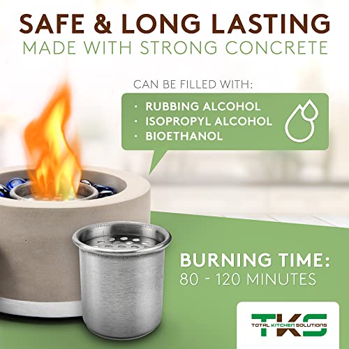 Tks Tabletop Fire Pit Indoor And Outdoor Use Fireplace With 4 Skewers Mini Personal Fire Pit Great For Roasting Marshmallows (Gray/Silver) #TOP3