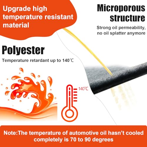 Hlimior 4 Pcs 15 Inches Diameter Circular No Splatter Pad Oil ,Circular Splash Pad Fits Most Oil Drains Anti Splash Oil Change Mat for Mechanics and Automotive Techs, Can be Cut to Size,Black