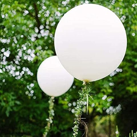 Greengoal 36" Latex Balloon White (Premium Helium Quality), Thicken Round Giant Balloons for Birthdays Festivals Wedding & Event Decorations (6 Pack) Cover