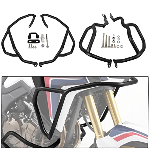 Worldmotop Motorcycle Engine Guard Highway Crash Bars Compatible with Honda CRF 1000L 1000L Africa Twin ABS CRF1000L 2016 2017 2018 2019 (Black, Upper) by BAIONE - Image 6