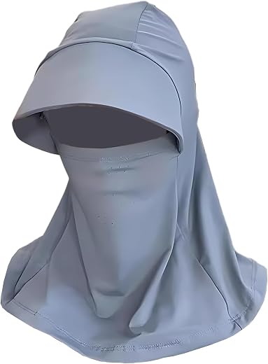 IN-IMAGINE UV Protection Face Mask with Sun Protection Scarf for Women, Gray Cycling Face Cover for Sun Protection, Lightw...