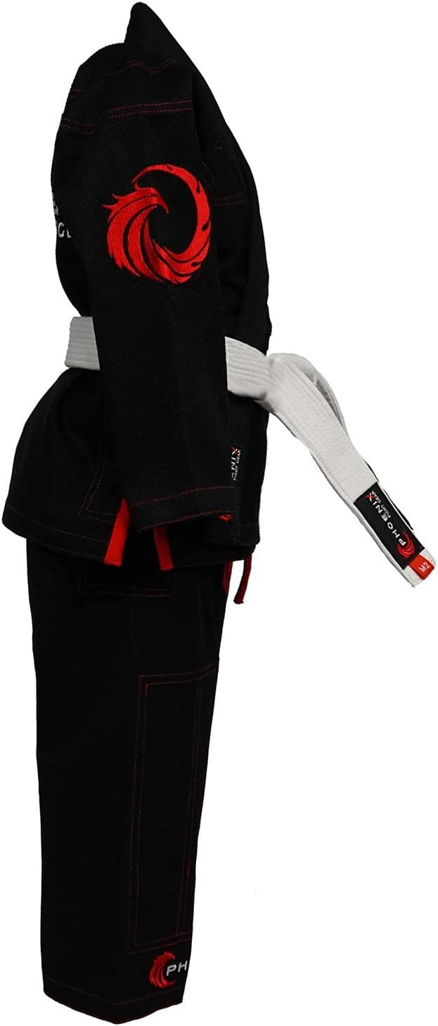 Kids Talon BJJ Gi for Children Jiu Jitsu, Grappling, MMA (Black, M3)