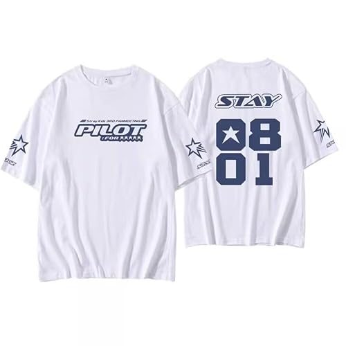 KPOP Stray Kids Tshirt 5-Star New AlbumTee Minho Jisung Felix Hyunjin Bangchan Merch Tops for Women Men - 3X-Large - White A