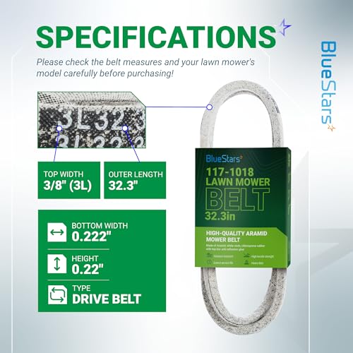Image of BlueStars 754-0468 Mower Drive Belt | Aramid Cord Belt | 5 /8 inch x 42 inch | Drive Belt Fits MTD 954-0468 Troy Bilt Bronco CubCadet Yard Machines Huskee 112-0305 Toro LX425 LX500 LX460 LX420 LX426 LX423